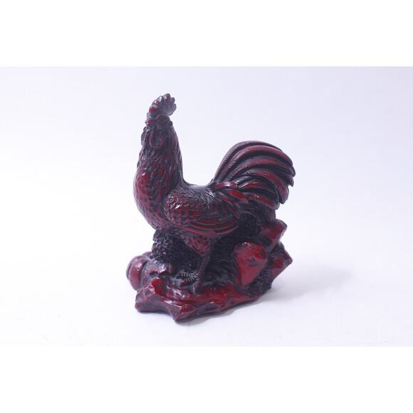 Chinese Zodiac, Red Rooster, Figurine, Feng Shui, Calendar Animal, Decorative, - Picture 1 of 3